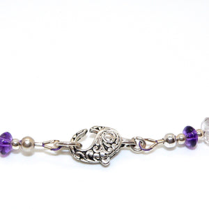 Amethyst & rose amethyst in sterling silver necklace