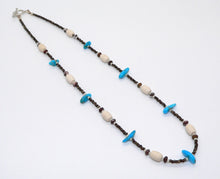 Load image into Gallery viewer, Sleeping Beauty turquoise, ivoryite, &amp; wild horse (Arizona-mined) gemstones necklace
