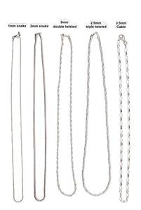 18-inch sterling silver neck chains