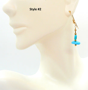 Kingman turquoise 14k gold-filled earrings on French wires