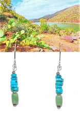 Load image into Gallery viewer, Sleeping Beauty turquoise, alunite or azurite malachite (Arizona-mined) earrings
