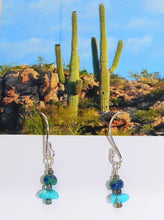 Load image into Gallery viewer, Sleeping Beauty turquoise, alunite or azurite malachite (Arizona-mined) earrings

