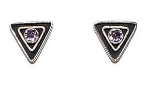 Brilliant cut amethyst or peridot sterling silver post earrings