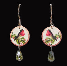 Load image into Gallery viewer, Red-breasted bird earrings on sterling French wires (made in USA)

