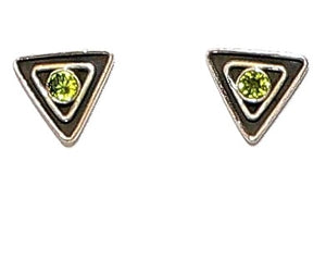 Brilliant cut amethyst or peridot sterling silver post earrings