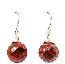 Load image into Gallery viewer, Strawberry quartz earrings with sterling French wires
