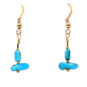 Kingman turquoise 14k gold-filled earrings on French wires