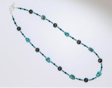 Load image into Gallery viewer, Kingman turquoise &amp; spiderweb jasper (Arizona-mined) gemstones necklace
