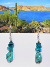 Load image into Gallery viewer, Turquoise Mt. turquoise &amp; chrysocolla (Arizona-mined) gemstone earrings
