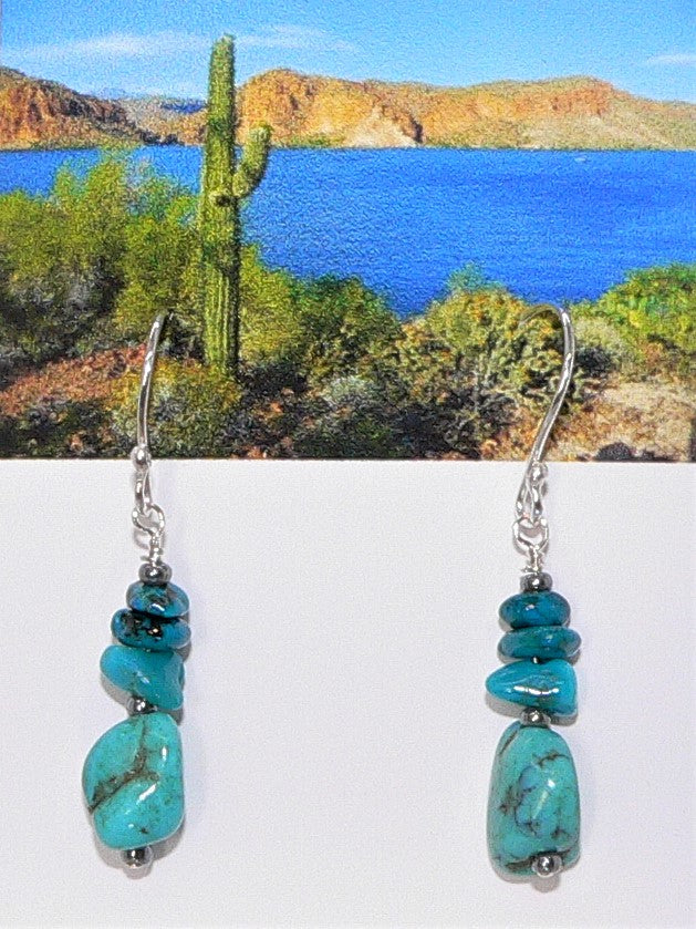 Turquoise Mt. turquoise & chrysocolla (Arizona-mined) gemstone earrings
