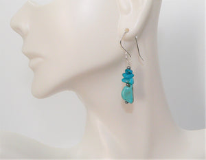 Turquoise Mt. turquoise & chrysocolla (Arizona-mined) gemstone earrings