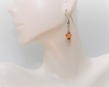 Load image into Gallery viewer, Faceted citrine &amp; sterling fancy bead dangle earrings
