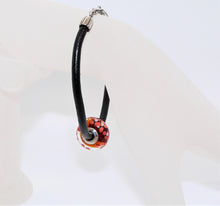 Load image into Gallery viewer, Genuine Pandora© leather &amp; sterling silver starter bracelet with Murano glass bead

