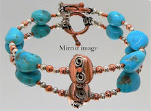 Load image into Gallery viewer, Campitos turquoise, copper &amp; sterling silver mixed media bracelet
