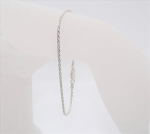 Sterling silver 8-inch rope chain bracelet