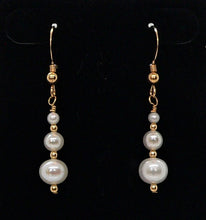 Load image into Gallery viewer, Pearl &amp; 14K gold-filled earrings with French ear wires
