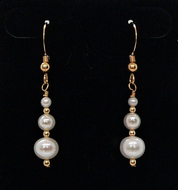 Pearl & 14K gold-filled earrings with French ear wires