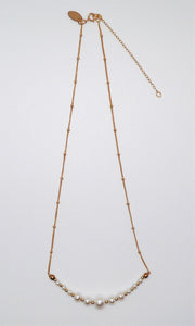 Pearl & 14K gold-filled satellite chain necklaces (2 styles)