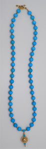 Sleeping Beauty turquoise (Globe, AZ) & 14K gold necklace