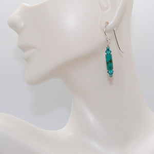 Turquoise & crystal earrings with sterling French wires
