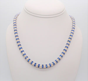 Swarovski crystal, freshwater pearl & sterling silver necklace