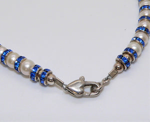 Swarovski crystal, freshwater pearl & sterling silver necklace