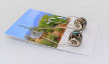 Load image into Gallery viewer, Long dangly tiger-eye inlay bead gemstone earrings - (made in USA)
