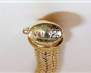 Vermeil gold-plate over sterling silver flexible chain bracelet