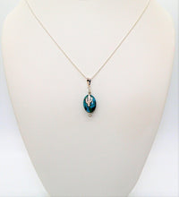 Load image into Gallery viewer, Turquoise &amp; double-sided sterling silver saguaro cactus pendant necklace
