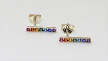 Load image into Gallery viewer, 7 chakra colors post earrings in Swarovski crystal &amp; sterling silver
