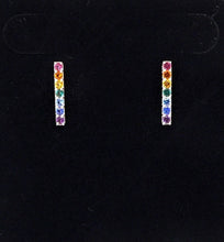 Load image into Gallery viewer, 7 chakra colors post earrings in Swarovski crystal &amp; sterling silver
