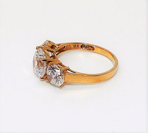 14K gold & cubic zirconia ring (size 6)