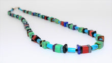 Load image into Gallery viewer, Colorful multi-shape, multi-gemstone &amp; sterling silver necklace
