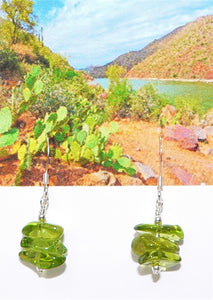 Arizona-mined peridot earrings with sterling silver French wires