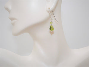 Arizona-mined peridot earrings with sterling silver French wires