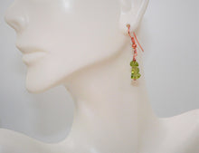 Load image into Gallery viewer, Arizona-mined peridot earrings with copper French wires
